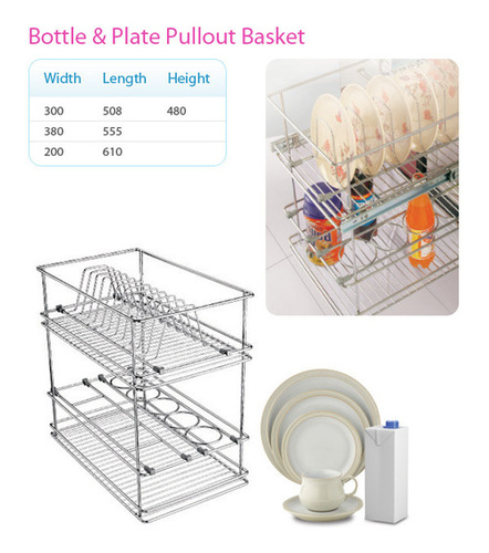 SS Bottle and Plate Pull Out Basket