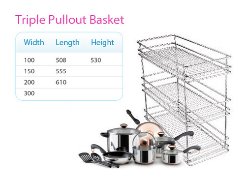 SS Triple Pull Out Basket