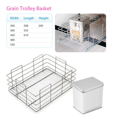 SS Grain Trolley Basket