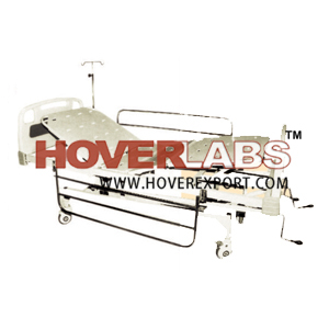 BED ICU Non Hi-Low Super Deluxe - CRCA Pipe Frame 220x100x60 cm, ABS Panels, S.S Swing Away Railings, Telescopic IV Rod, Trendelenburg Crank Mechanism