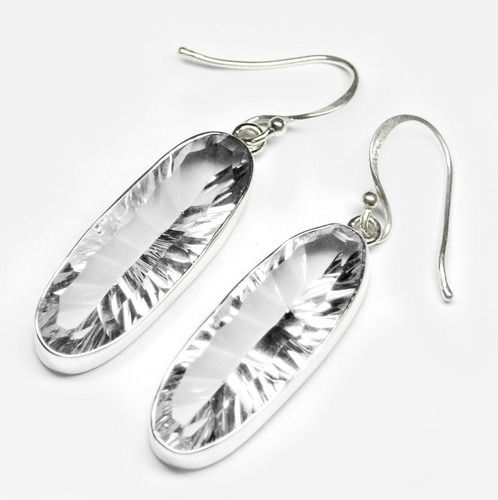 Oval Crystal Quartz Gemstone Earring