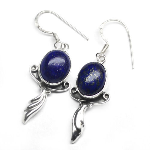 Oval Lapis Lazuli Gemstone Earring