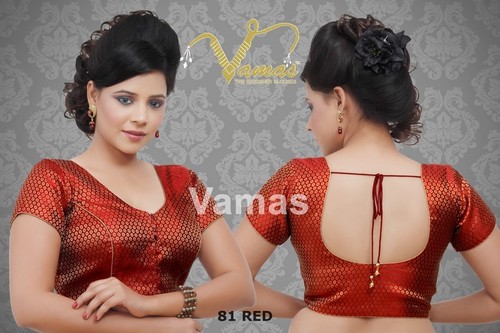 Brocade Blouse Front Open