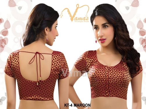Brocade Front Open Blouse