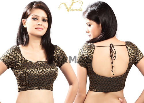 Brocade Front Open Blouse
