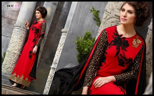 MYRA HOT LADY GEORGETTE DESIGNER SUIT
