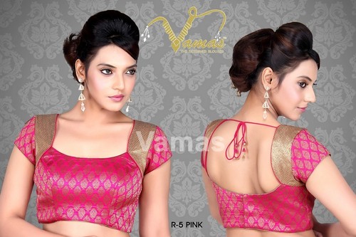 Brocade Back Open Blouse