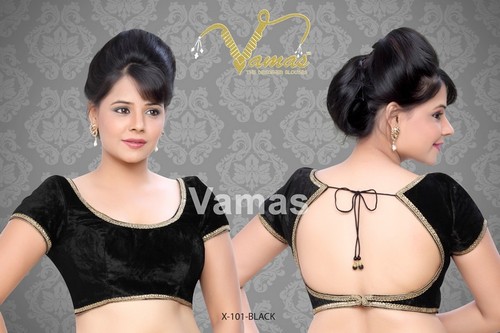 Velvet Back Open Blouse