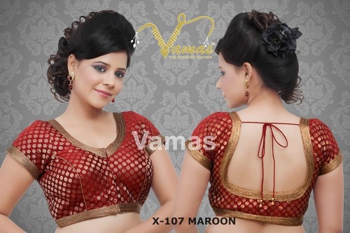 Brocade Front Open Blouse