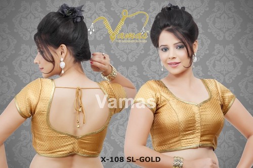 Brocade Front Open Blouse