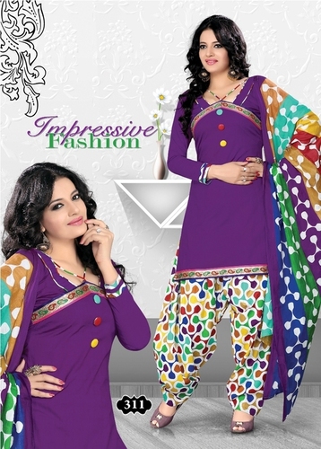 Unstitched Patiala Cotton Dress