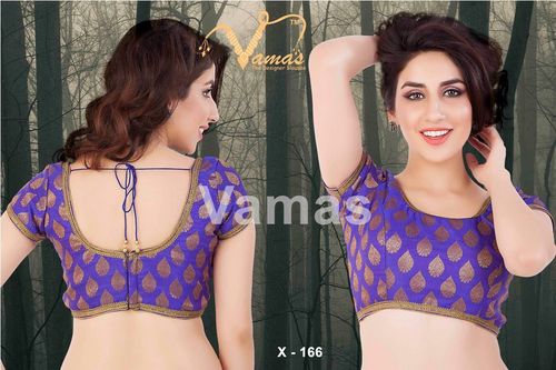 Brocade Back Open Blouse