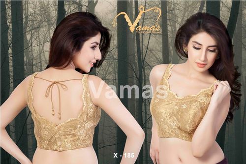 Fancy Back Open Sleeve Less Blouse