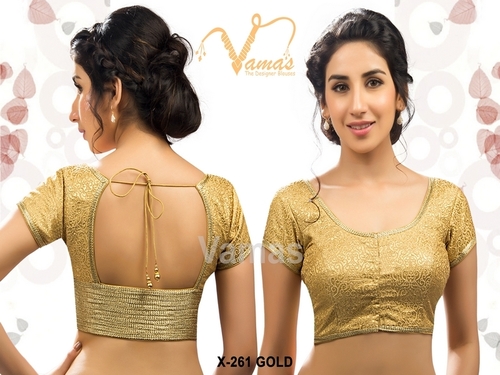 Brocade Front Open Blouse