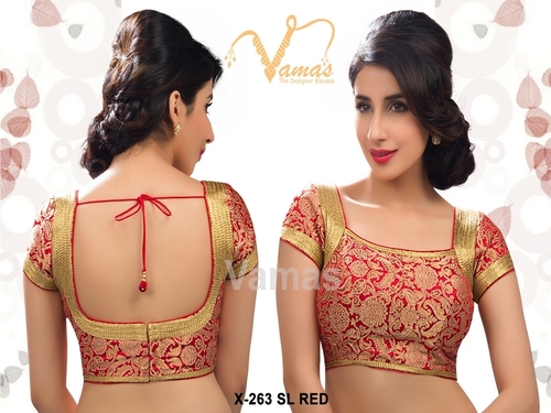 Brocade Back Open Blouse