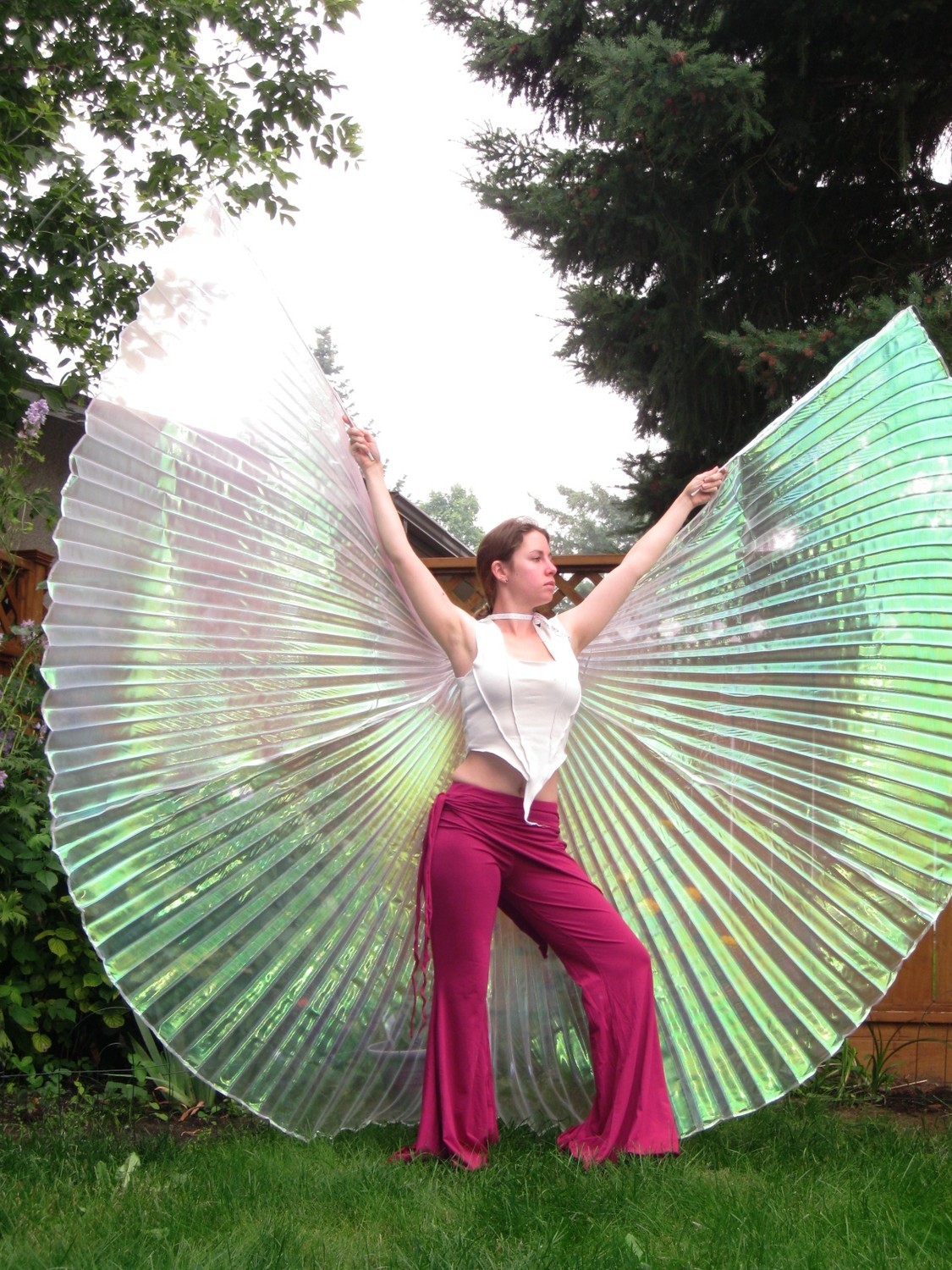 Multi Green Silver Belly Dance ISIS Wing
