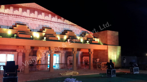 Navratri Mahotsav 2014 - Fabric/Metal Structure, Orange, LED AC Lighting | Event Promotion, Tourism Boost, Cultural Display, Night Illumination