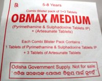 Obmax Medium Artesunate Tablets + Sulphadoxine & Pyrimethamine Tablets Ip