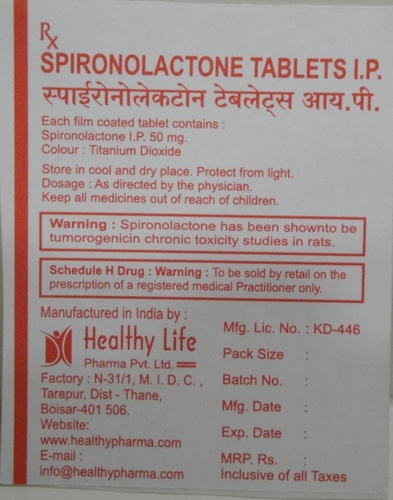 Spironolactone Tablets IP By HEALTHY LIFE PHARMA PVT. LTD.