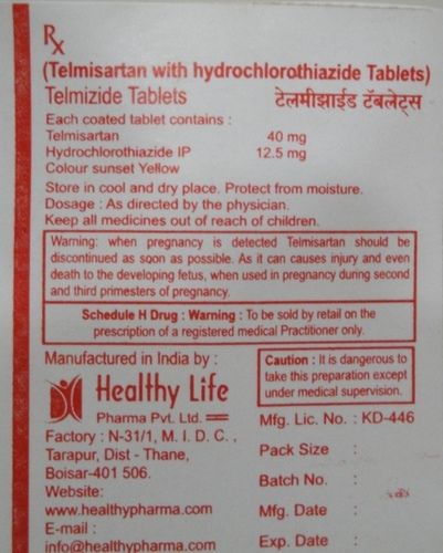 TELMIZIDE TABLETS     (Telmisartan With Hydrochlort