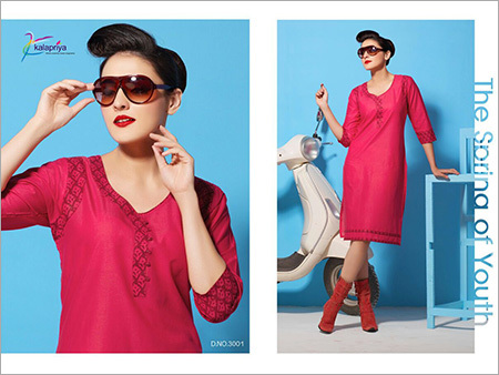 Cotton Embroidered Kurtis