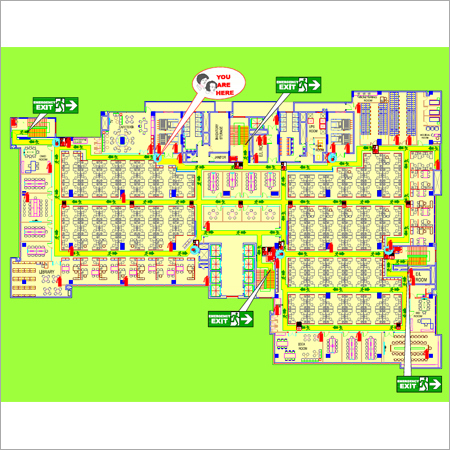 Fire Escape Route Plan - Paper/Digital, Customizable Size, Green | Clear Routes, Easy Use, Unlimited Revisions