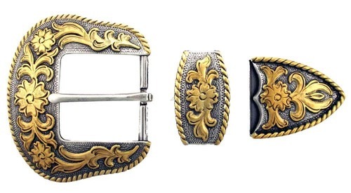 Gold Polish Belt Buckle Set