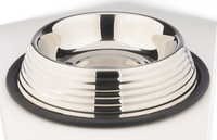 Stainless Steel Ribbed Dog Bowl
