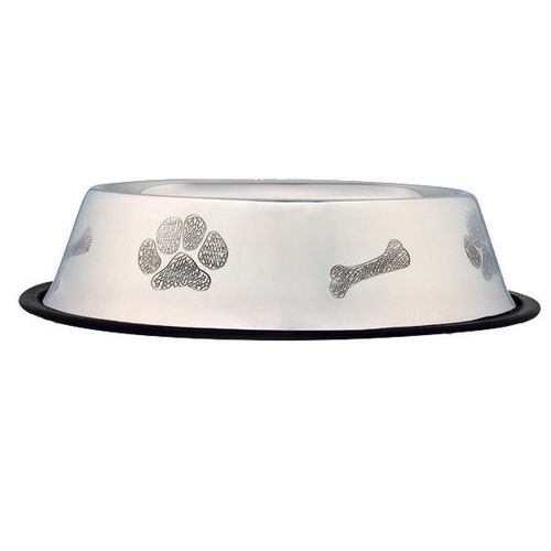 Non skid  Dog bowl With etching