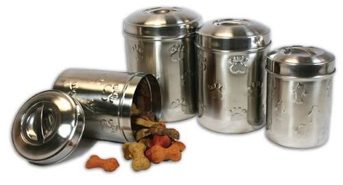 Stainless Steel Paw Embossed Canister Set