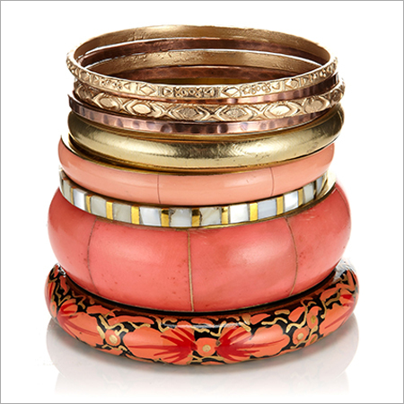Bone,Wood And Metals Bangles Set