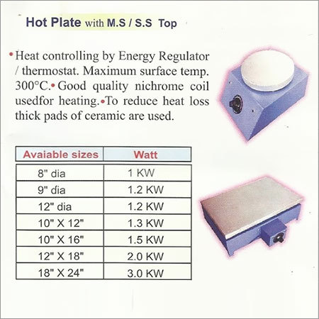 HOT Plate with M.S / S.S Top