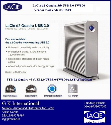 3TB d2 Quadra v3 (USB2.0/USB3.0/FW800/eSATA) 7200rpm