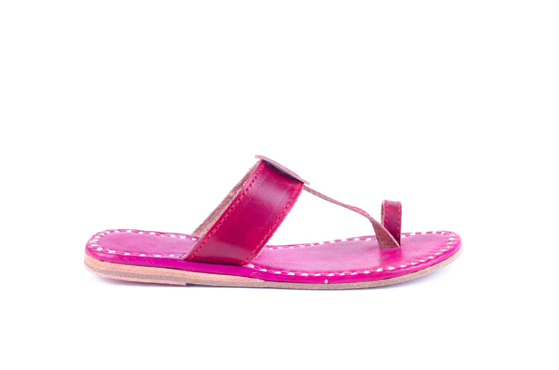 Pink Leather Slippers