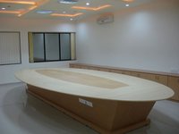 Conference Table - Wood Material, Brown Color | Borer Resistant, Fire Retardant, Accurate Dimensions, Sturdy Build