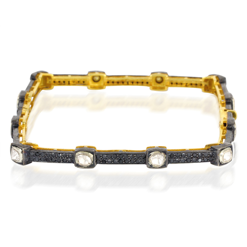 Rose Cut & Uncut Diamond Bangle