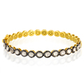 18kt Gold Uncut & Rose Cut Diamond Bangle Jewelry Diamond Carat Weight: 3.06 Carat
