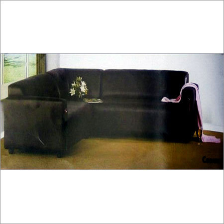 Corner Sofa - Fabric & Wood, Variable Dimensions, Dark Brown | Elegant Design, Glossy Finish, Durable Materials, Termite Resistant, High Comfort