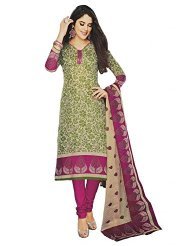 Chudithar Material - Cotton Blend, Varied Sizes, Olive Green | Comfortable Wear, Durable Material, Elegant Design, Soft Fabric, Stunning Look