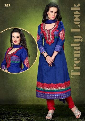 blue anarkali suit