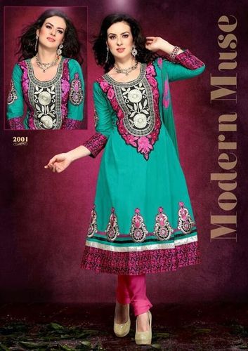 elegant green anarkali suit