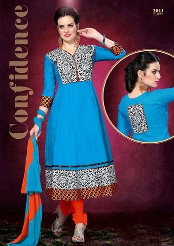 fancy blue anarkali suit
