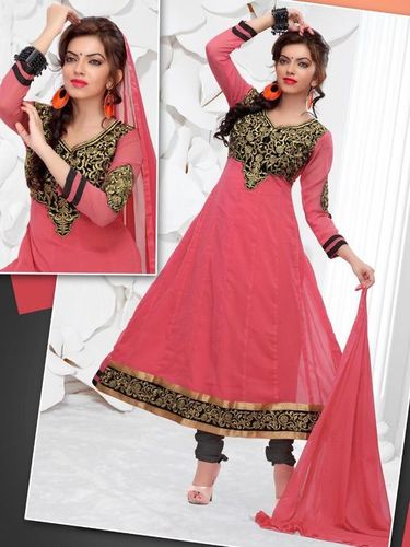 partywear pink anarkali suit