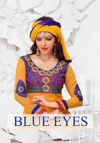 fancy yellow anarkali suits