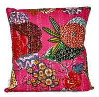 Pink Kantha Pillow