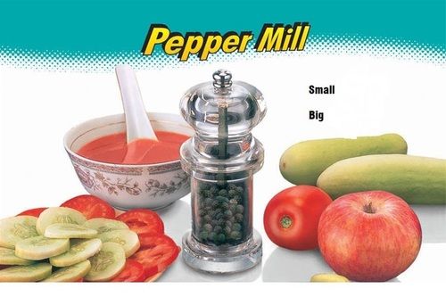 Transparent Ss Pepper Mill