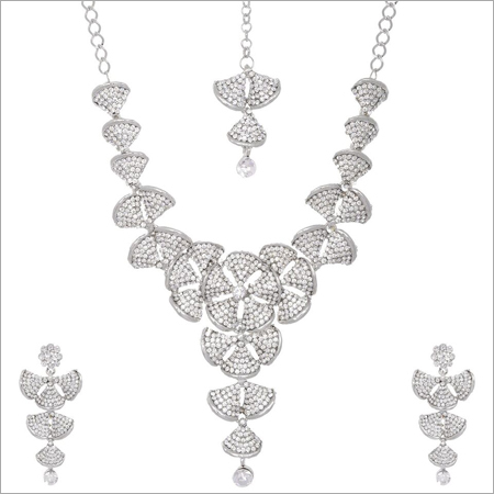 Leaf Shaped Necklaces - Alloy, 18 Inches, Silver | Elegant Design, Stylish Accessory, Occasion Wear