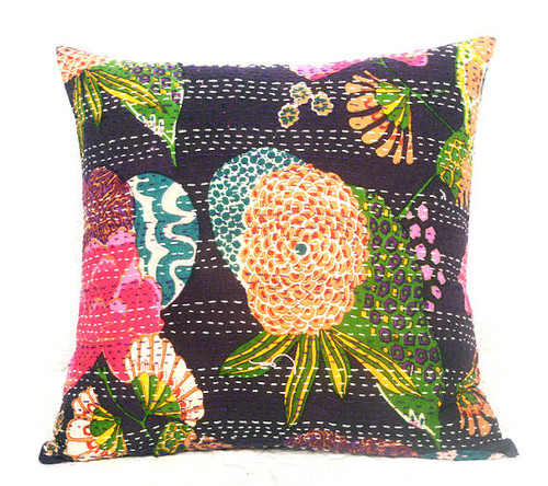 Kantha Flower Pillow Cover