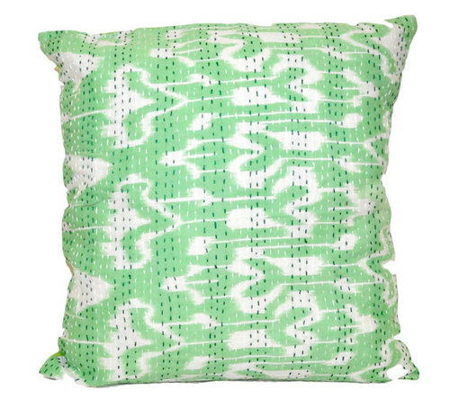 Green Ikat Cushion Cover