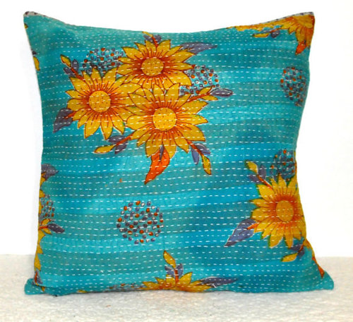Blue And Yellow Decorative Pillow Cover